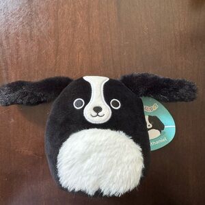 NWT Squishmallows Nathaniel The Cocker Spaniel Black and White Plush.